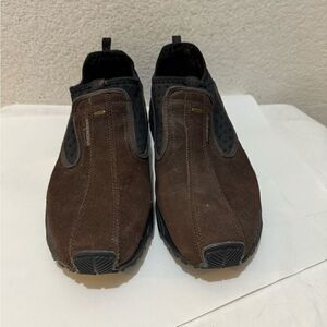 SKECHERS Men 13 Shoes Brown Suede Leather Slip On Sport Moc Lightweight Hike